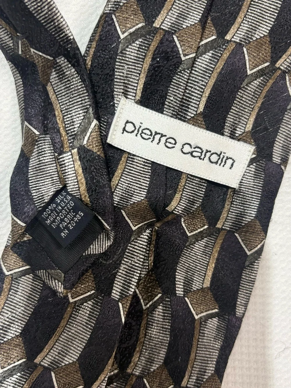 Pierre Cardin Men's Black and Brown Patterned Pants